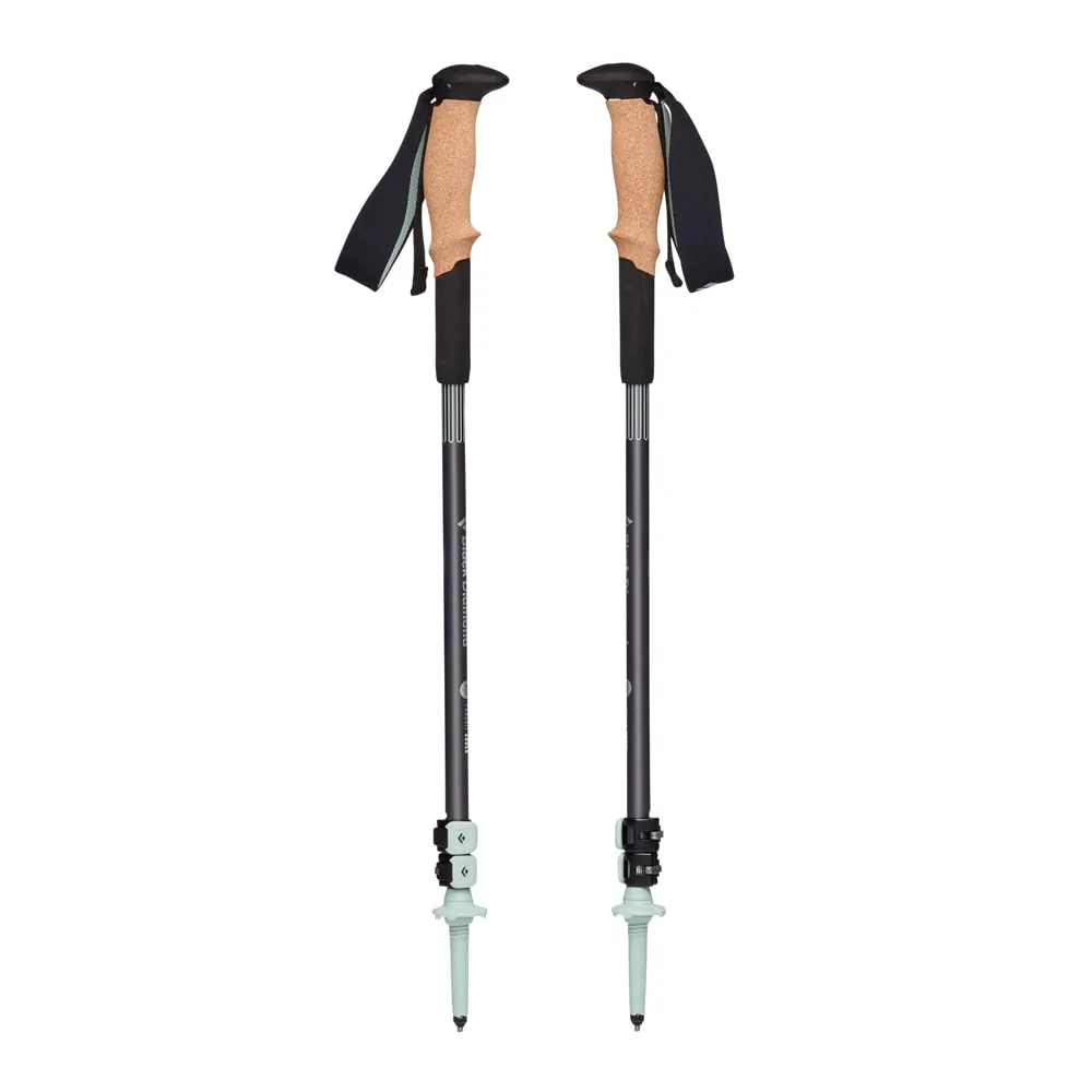 Black Diamond Unisex Pursuit Shock Trekking Poles Steel Grey/Foam Green
