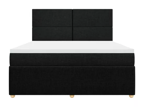 Sommier à lattes de lit avec matelas Noir 180x200 cm Tissu