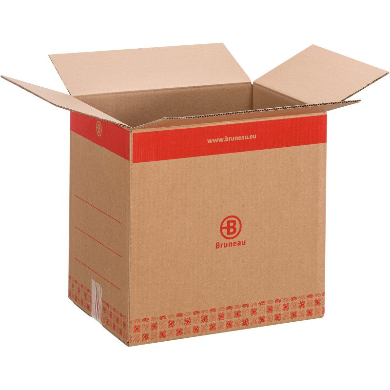 Caisse déménagement Bruneau kraft brun simple cannelure L 35,5 x l 28,5 x H 34 cm