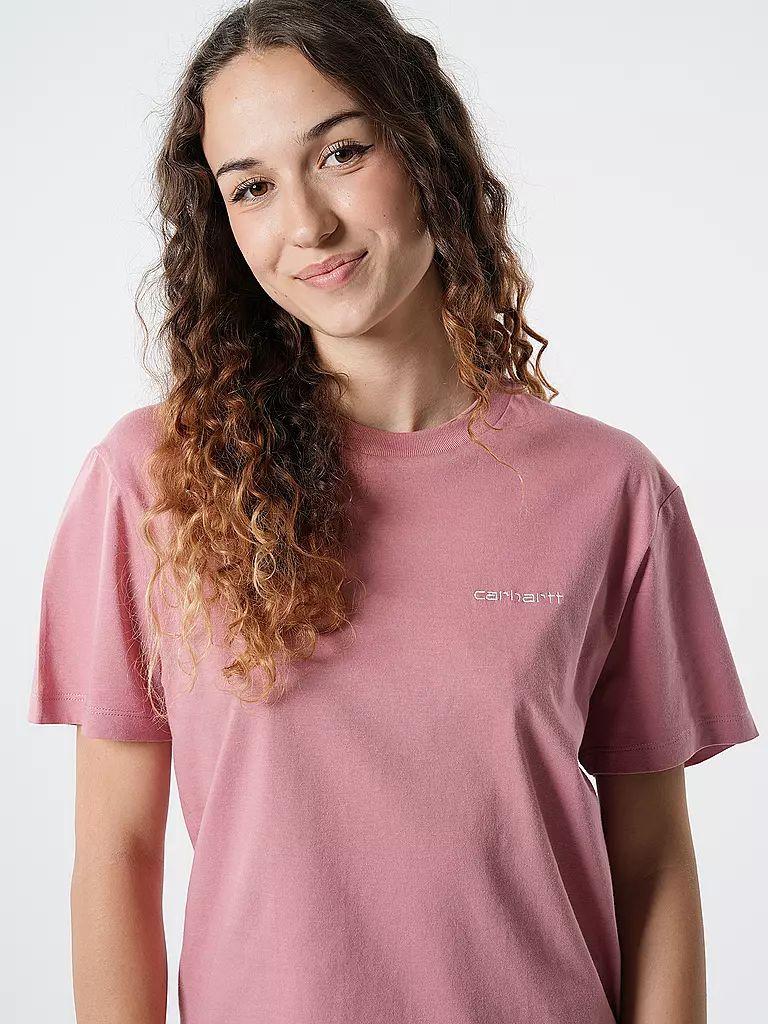 CARHARTT WIP T-Shirt SCRIPT EMBROIDERY rosa