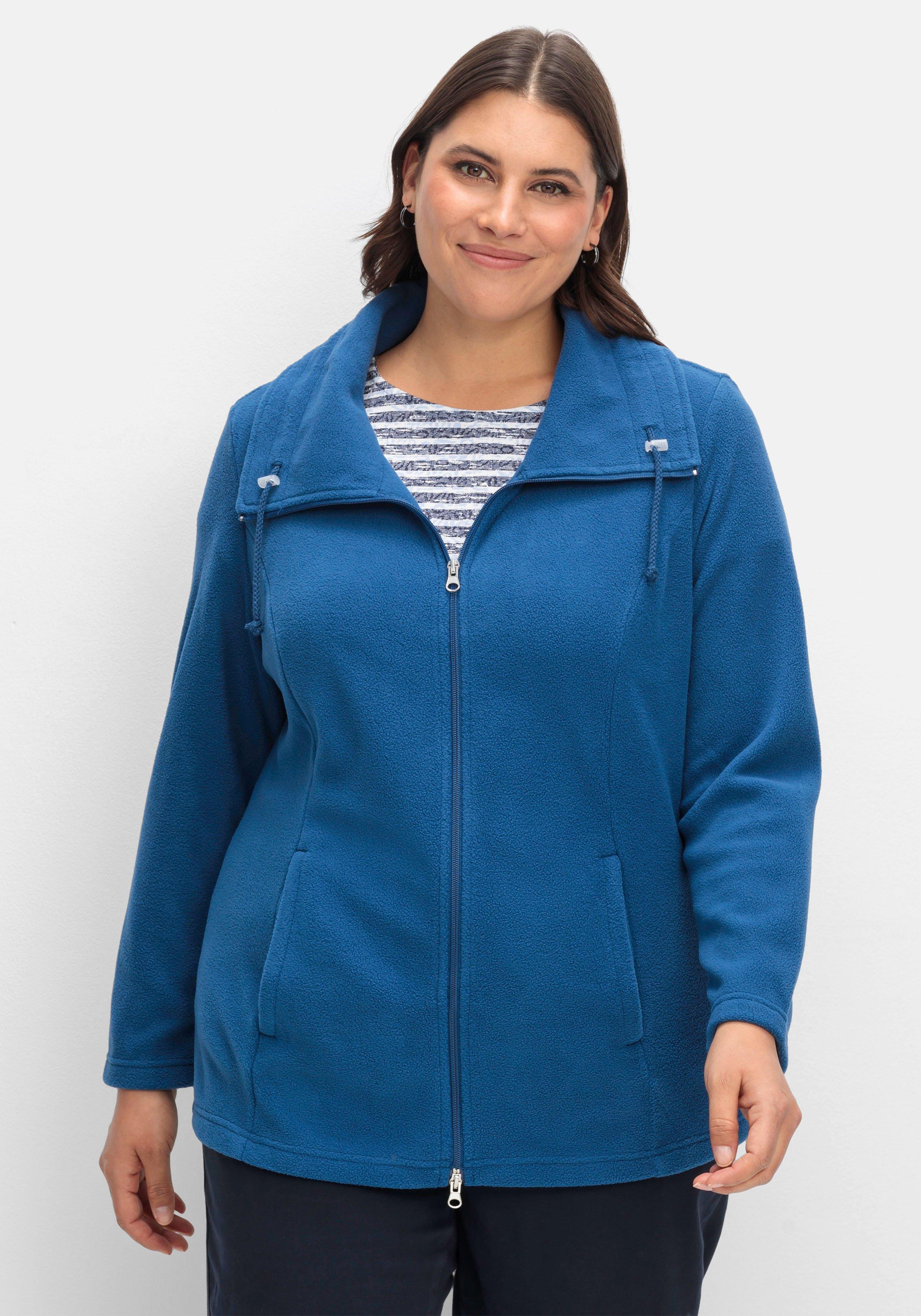 Fleecejacke mit Umlegekragen und 2-Wege-Zipper