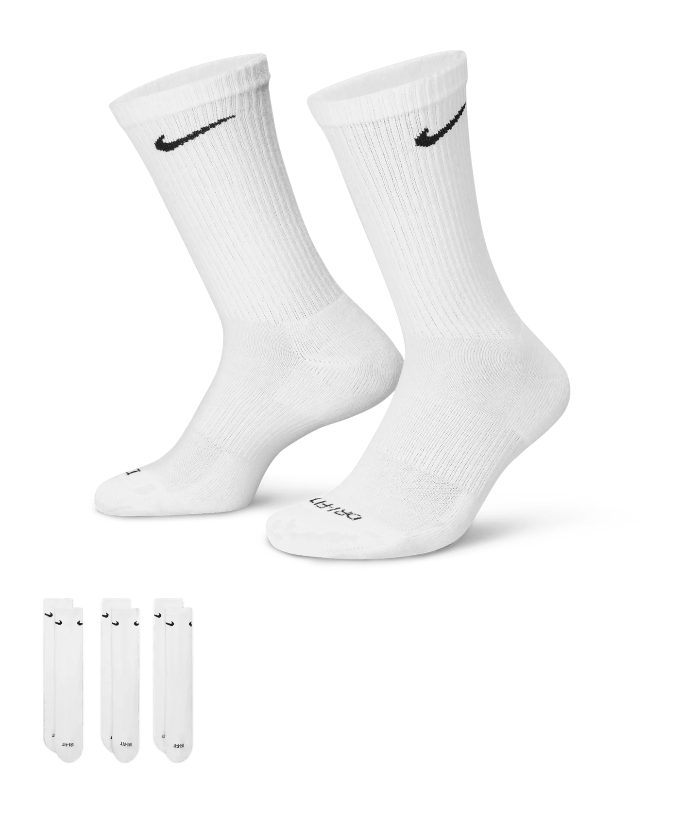 Nike Cush Crew 3er Pack Socken Weiss Schwarz F100