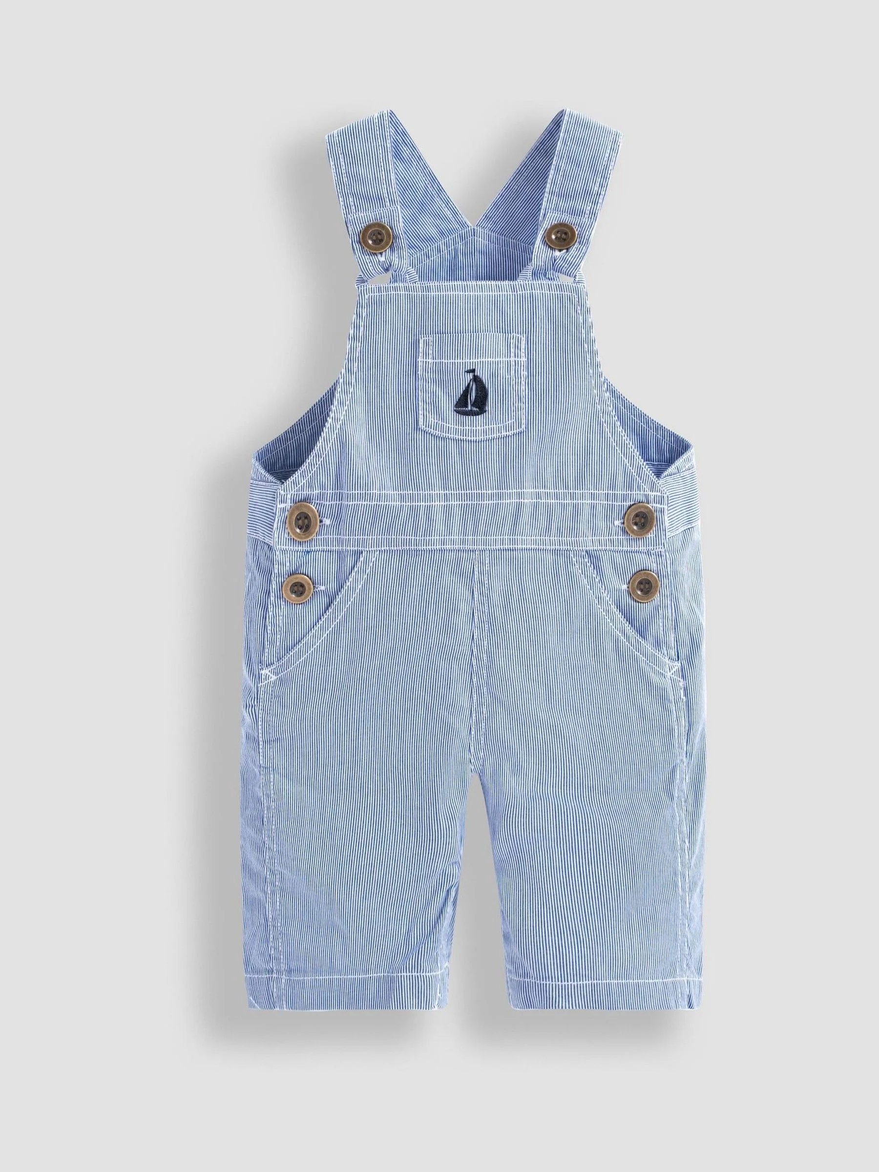 JoJo Maman Bébé - Gestreepte tuinbroek met boot