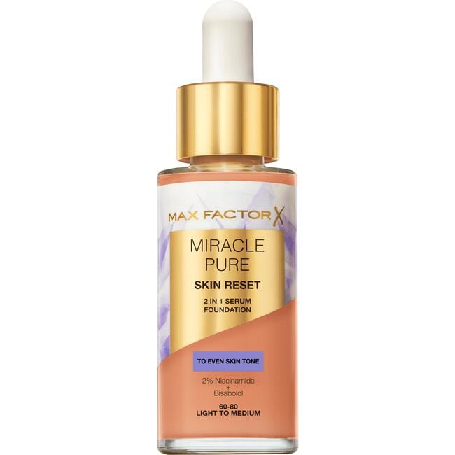 Max Factor Miracle Pure Serum Foundation 60-80 Light To Medium 30 ML