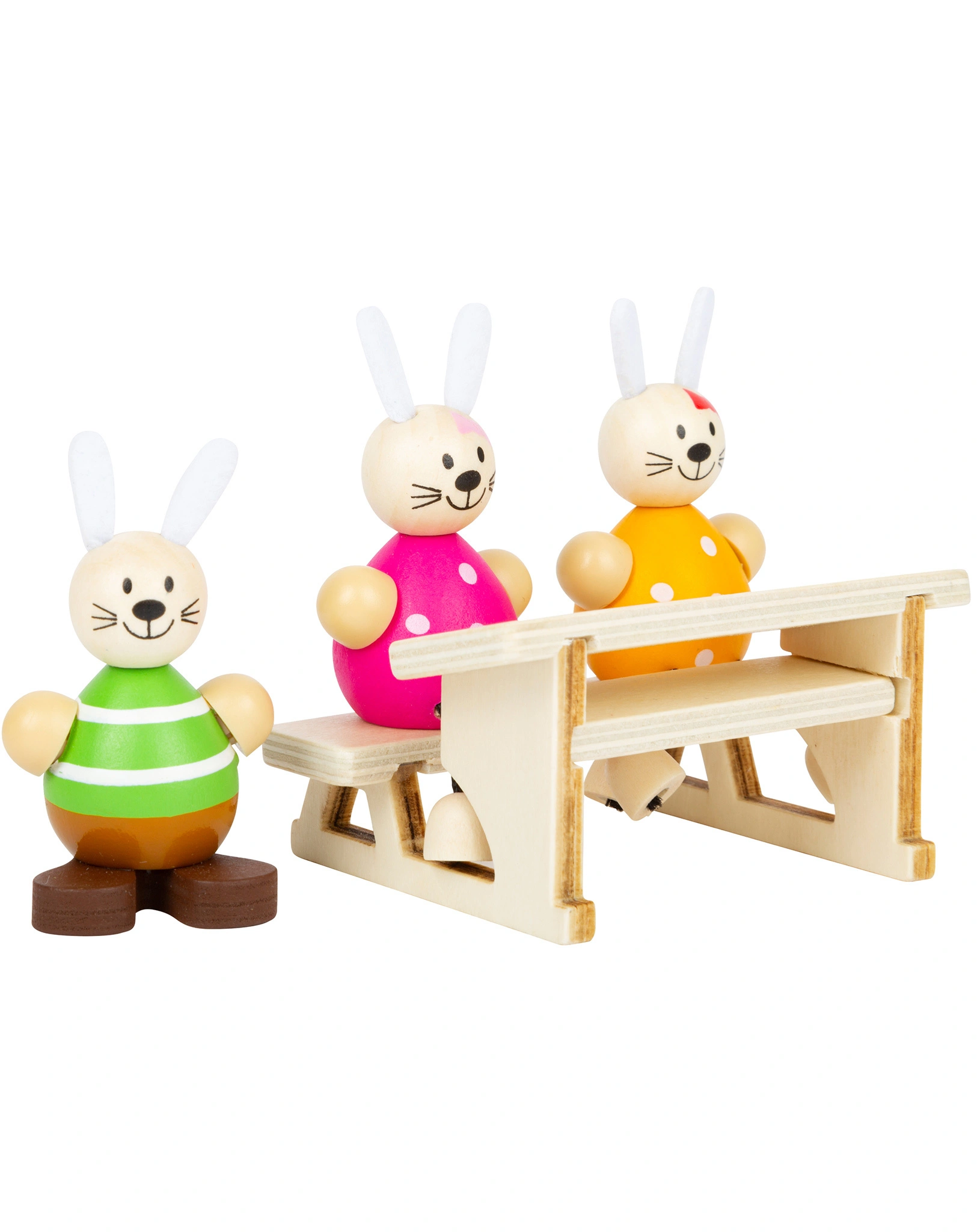 Holz-Spielzeug HASENSCHULE 14-teilig