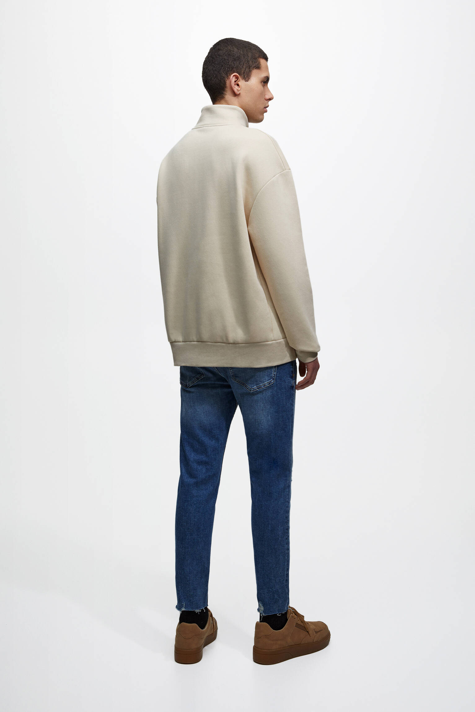 CALÇA JEANS CENOURA RASGADA - AZUL ESCURO