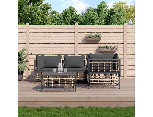 LES TENDANCES - Salon extérieur Salon de jardin-gris-4 places-72x72x66-482890