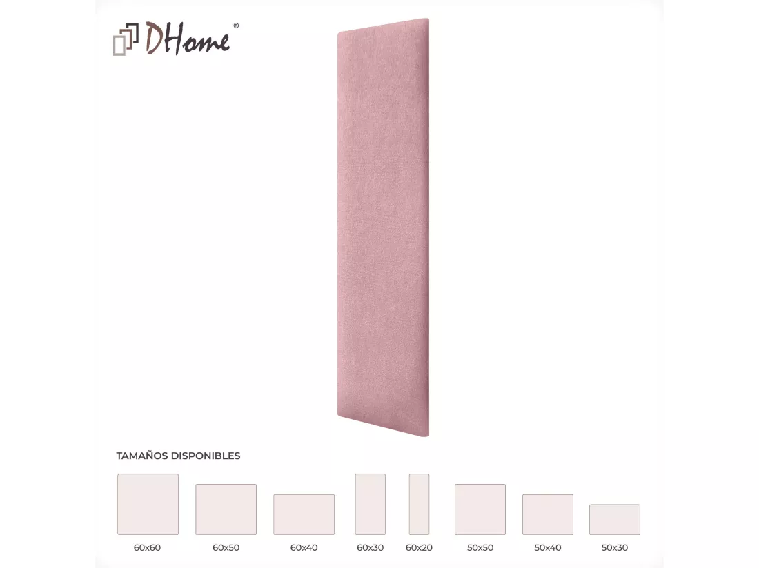 DHOME Lot de 8 Panneaux Rembourrés en Tissu Aqualine Autocollants pour Mur Acoustiques Absorbants Protection contre les Chocs (Rose, 60x20cm, x8)