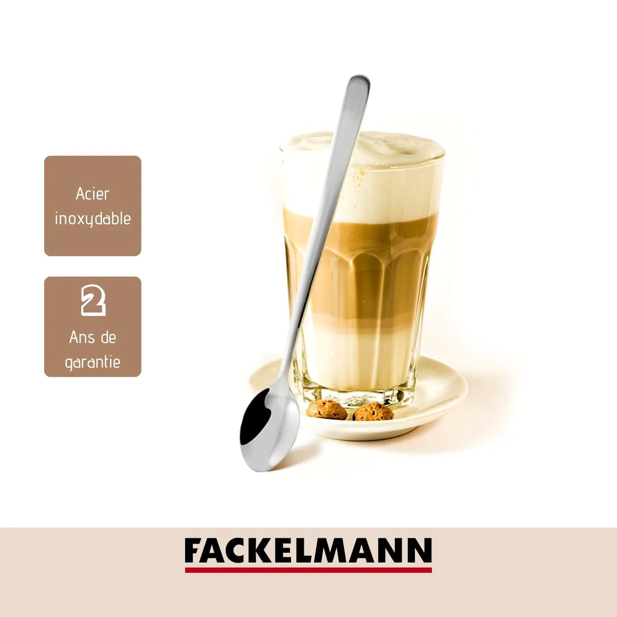 Lot de 3 cuillères à café long manche 20 cm Petit Déjeuner Fackelmann
