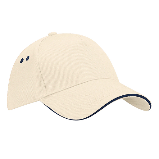 Boné esportivo de 5 painéis com aba, modelo Ultimate Sandwich, ideal para verão/piscina, 100% algodão.