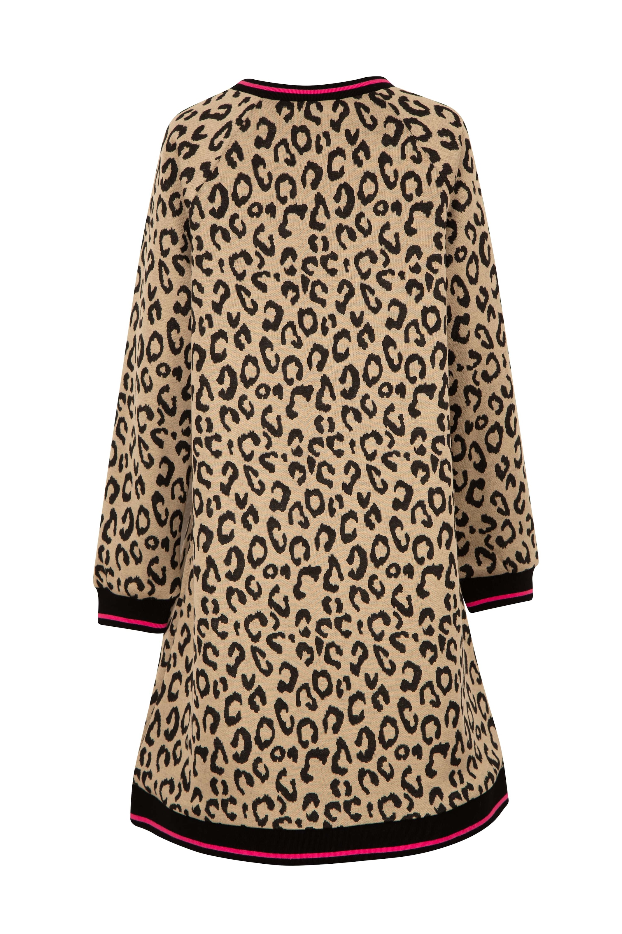happy girls Strickkleid im tollen Leo-Allovermotiv mit kontrastierten Strickbündchen