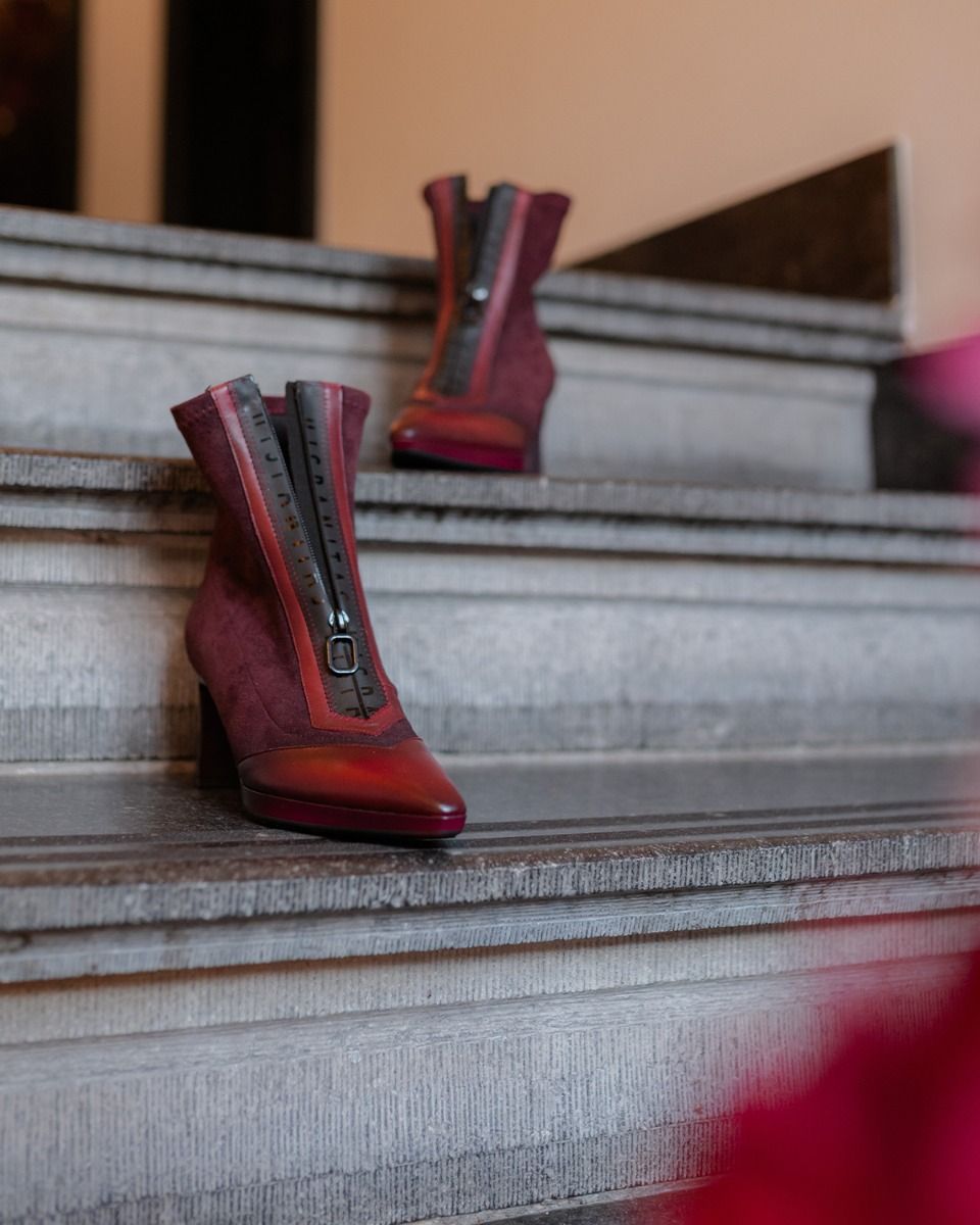 Hispanitas HI254186 Bordeauxrood Dames Enkelboots