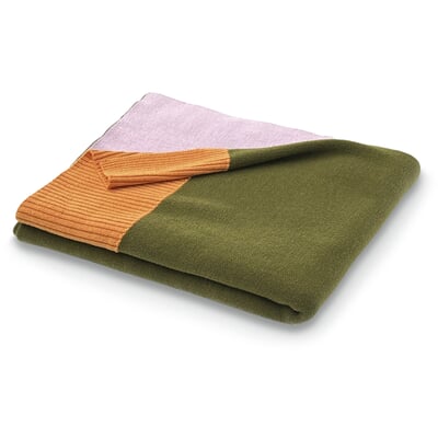 Decke Knit, Grün-Pink-Orange