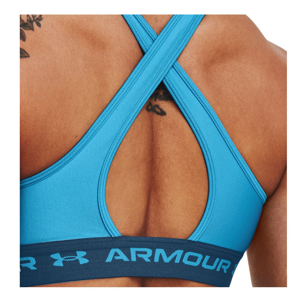 Under Armour CROSSBACK MID - Brassière Femme blue