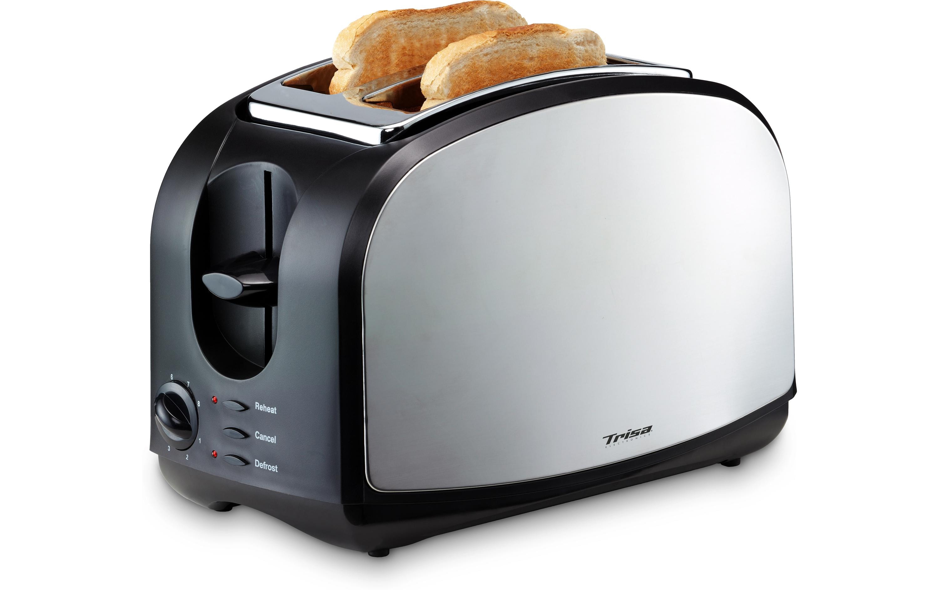 Toaster Crispy Toast Schwarz/SilberKlassischer Toaster