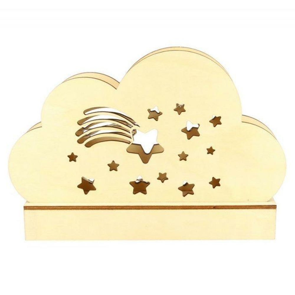 Lampe nuage en bois à décorer 25 x 13,7 cm