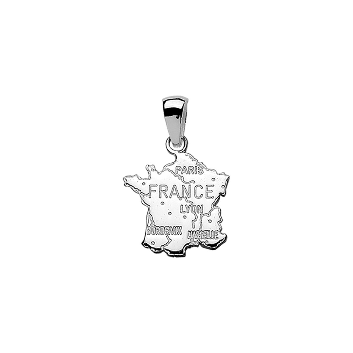 Pendentif carte France - Argent