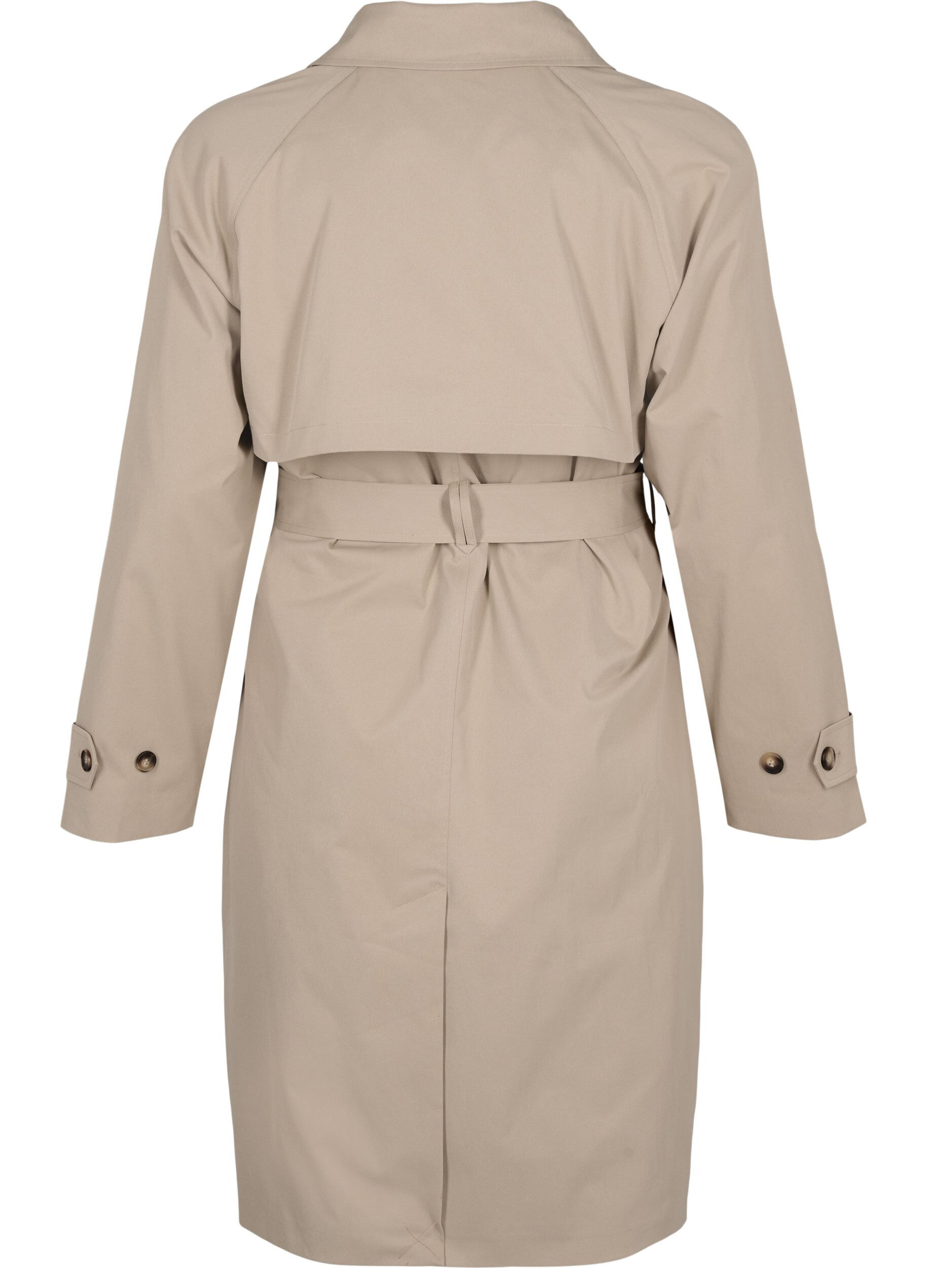 Klassisk lang trenchcoat med bælte
