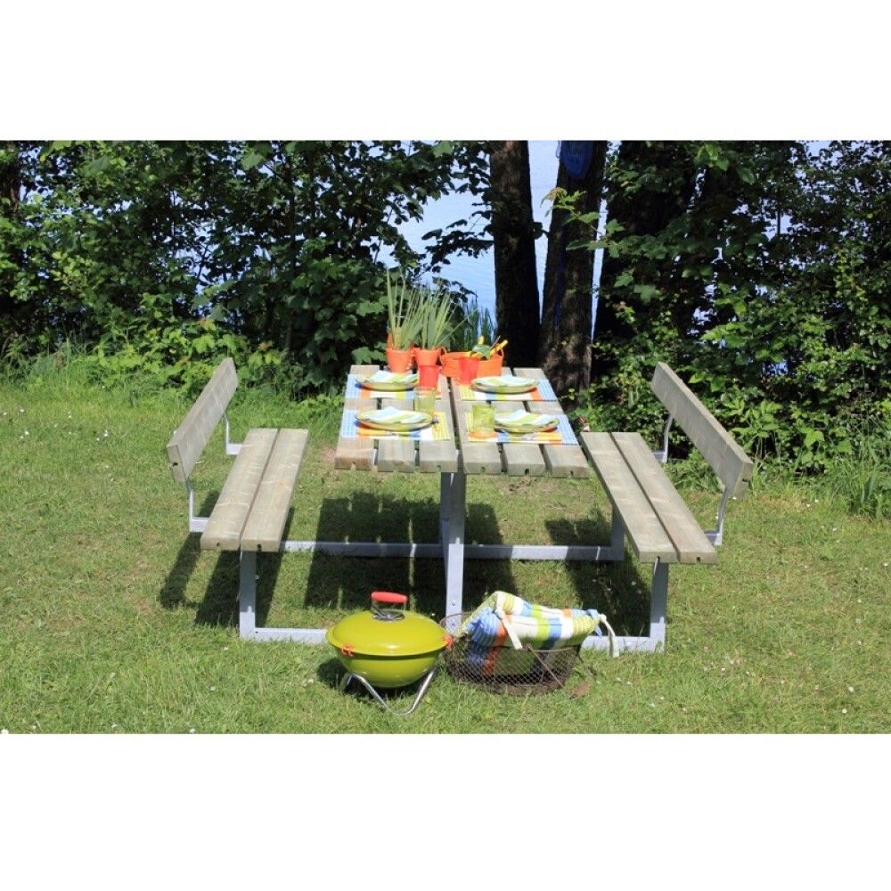 BENKESETT PLUS BORD/BENKER MED 2 RYGGSTØTTER 177CM
