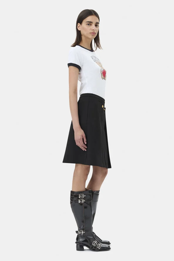 Ganni Light Twill Suiting Skirt Black