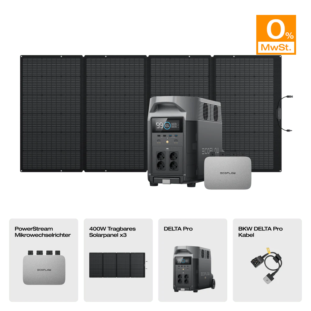 EcoFlow DELTA Pro Solargenerator (Tragbar PV400W)