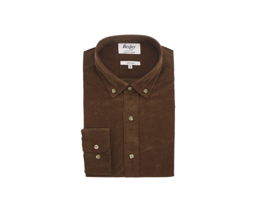 Chemise en velours Chocolat - WAYNE