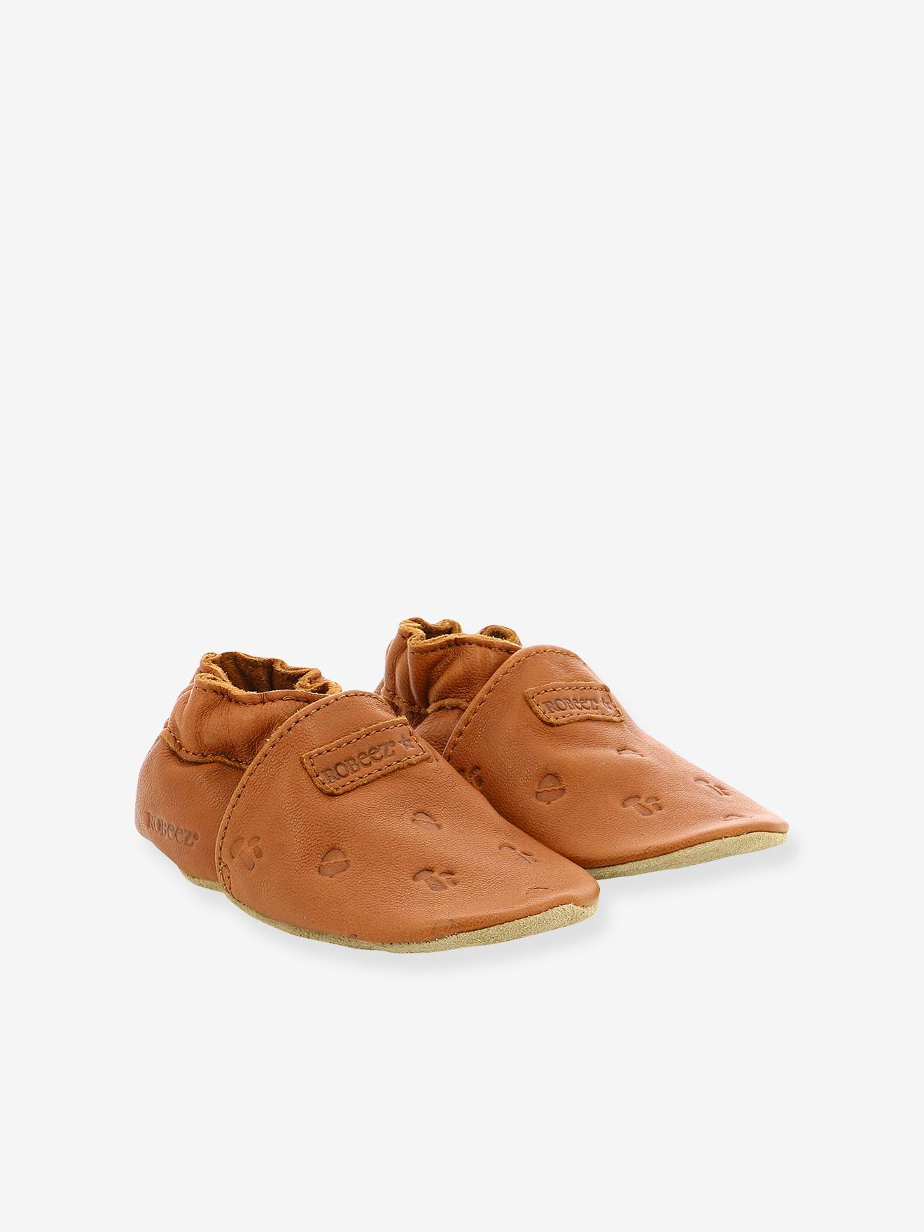 Pantufas de couro leves Mywood ROBEEZ©, marrom bebê