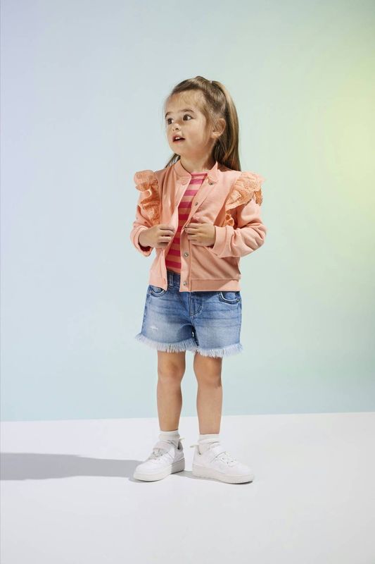 Only - KMGRobyn - Mini Jeans - Blauw Denim - 5-pocket-style - Ripped