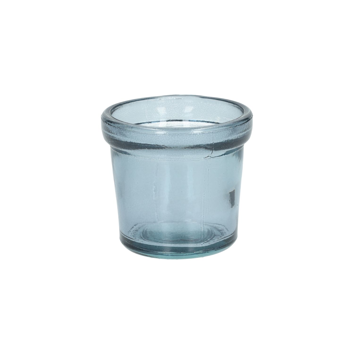 Waxinelichthouder, gerecycled glas, blauw, Ø7 cm