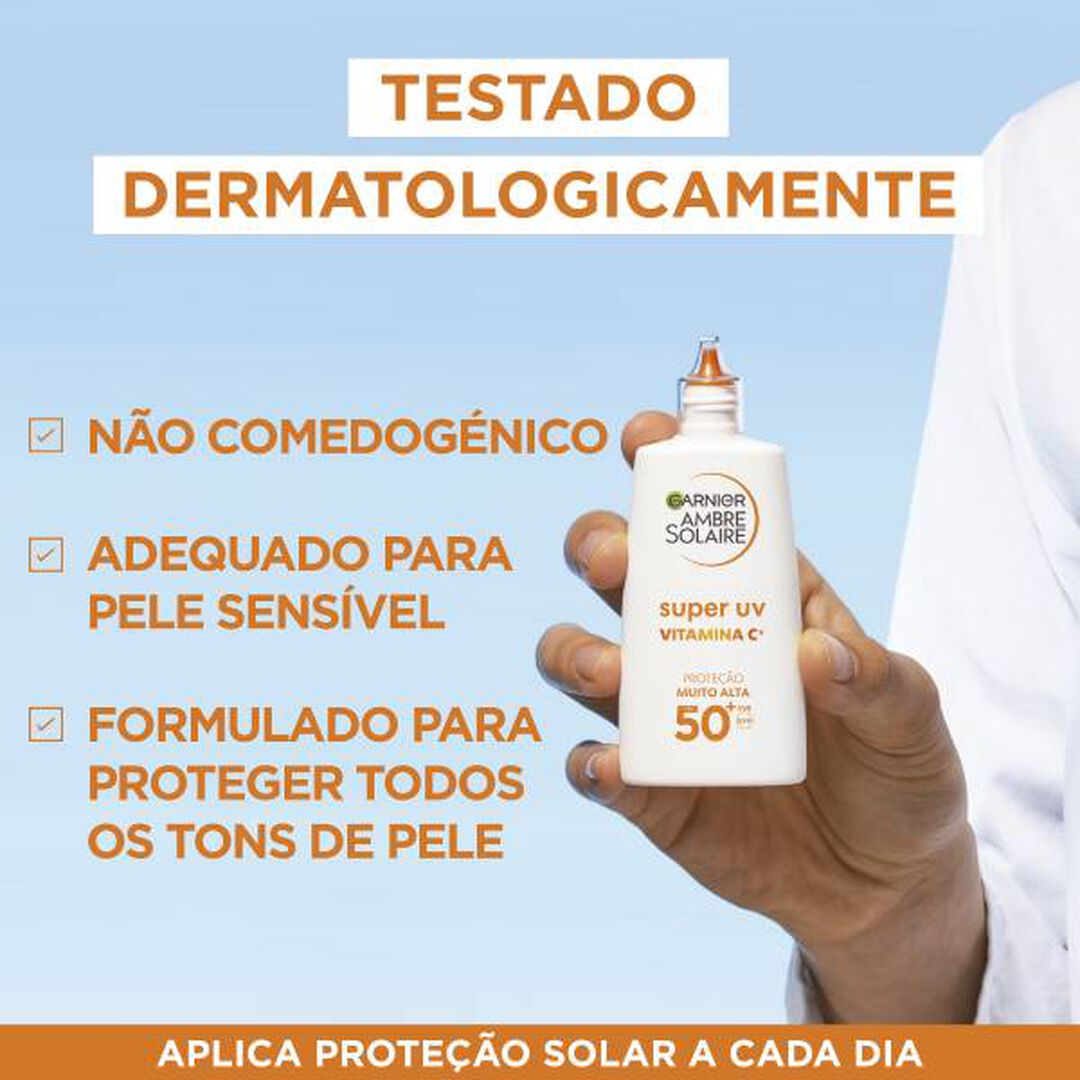 AMBRE SOLAIRE Super UV Vitamina C - Creme Fluído FPS50+ - 40ml