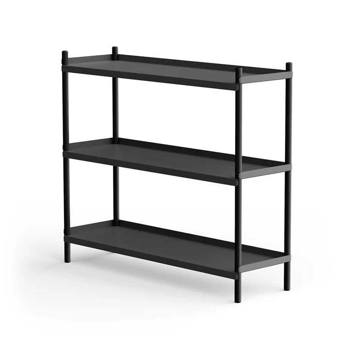 NINE - BOLT Regal 88 x 100 cm 3 Böden, Eiche / schwarz