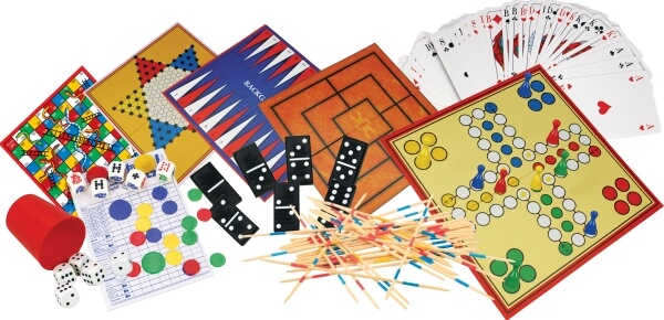 Natural Games Holz-Spielesammlung 200 in 1, Gesellschaftsspiele, ca. 38,5x28,5x6,9 cm, ab 2 Spieler, ab 5 Jahren