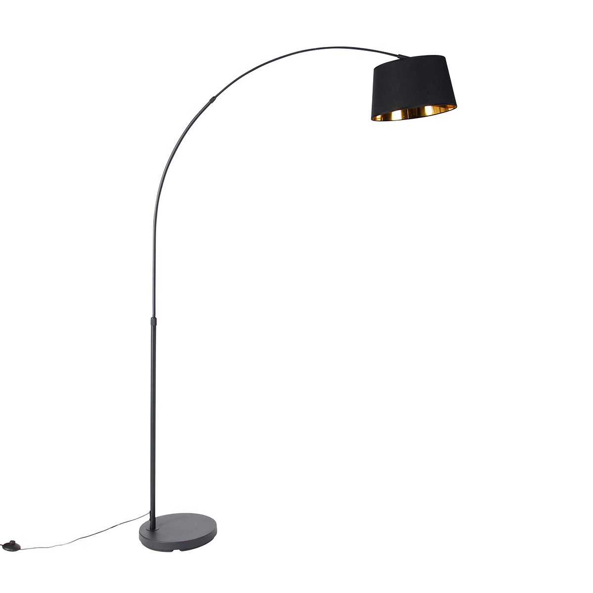 Smart booglamp zwart met goud incl. Wifi A60 - Arc Basic