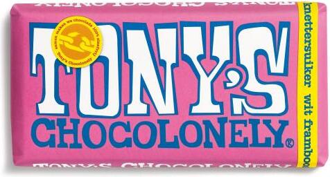 Tony's Chocolonely wit framboos knetter 180 gr