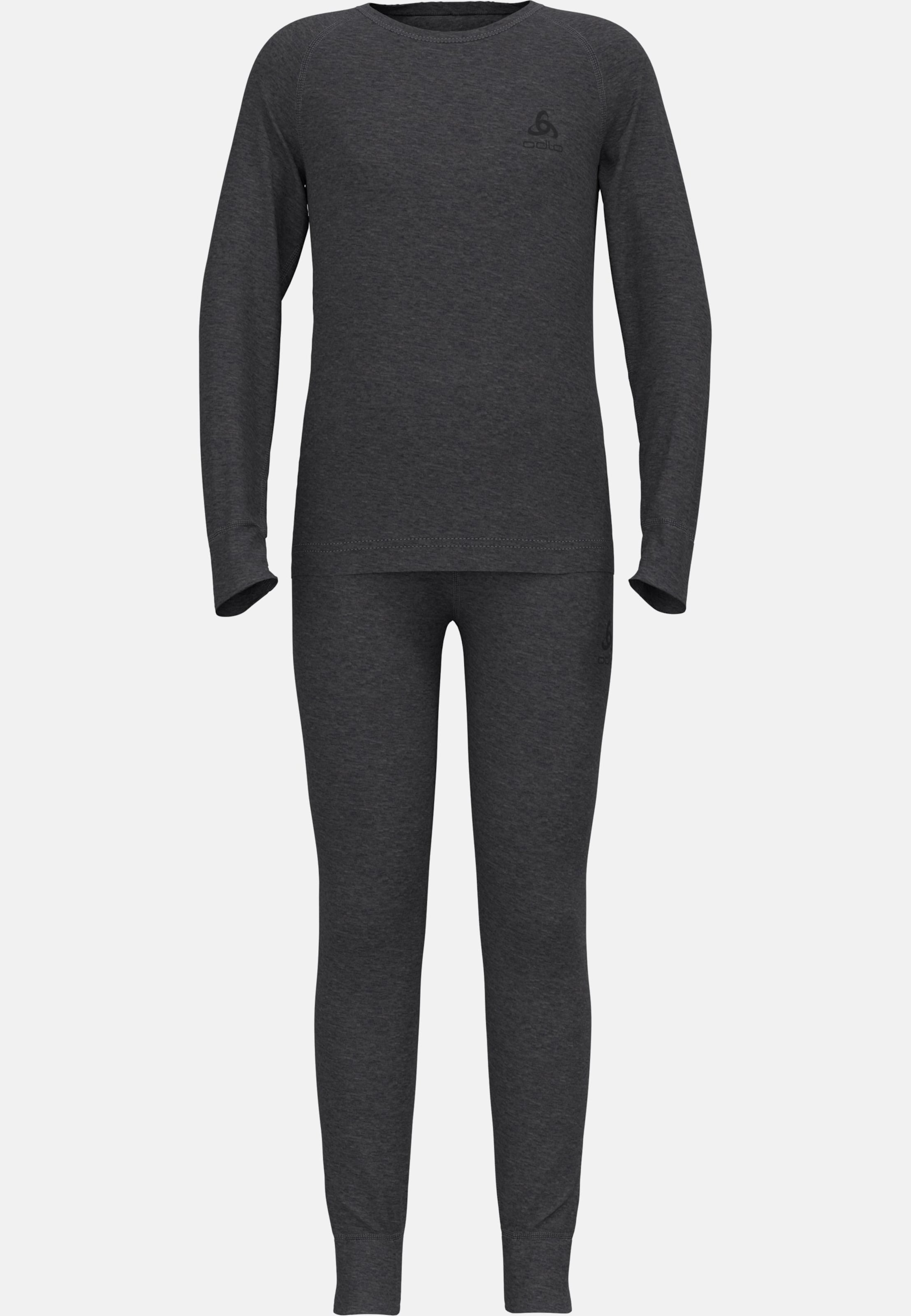 Natural Merino 200 Base layer Set in dark grey melange - dark grey melange