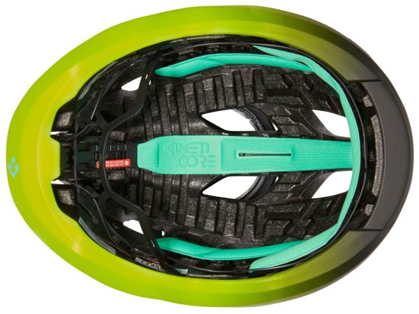 Lazer Strada Kineticore Cykelhjelm, Matte Dark Grey/Flash Yellow