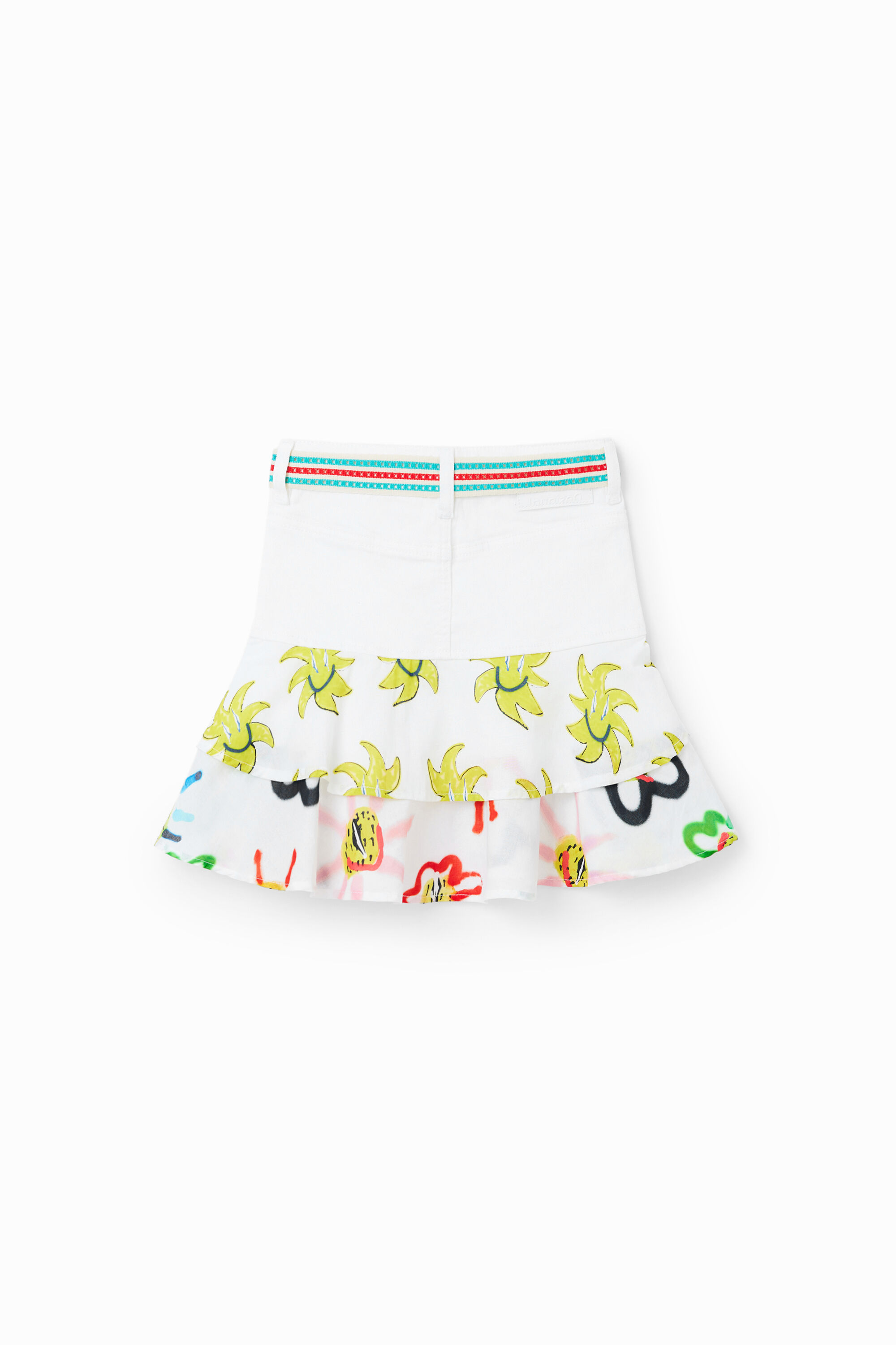 Mini-jupe en jean volants soleils