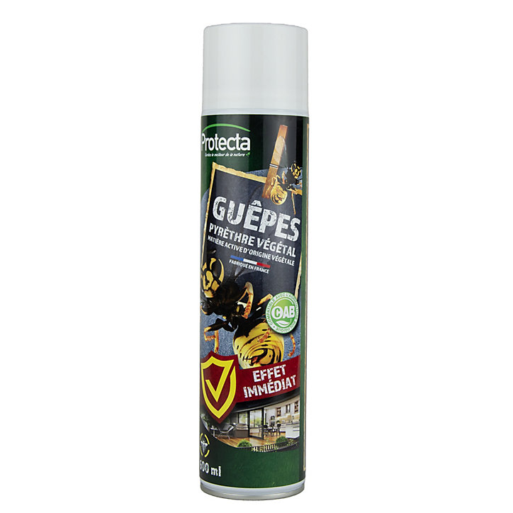 Aérosol effet choc contre les guêpes au Pyrèthre végétal PROTECTA 600ml