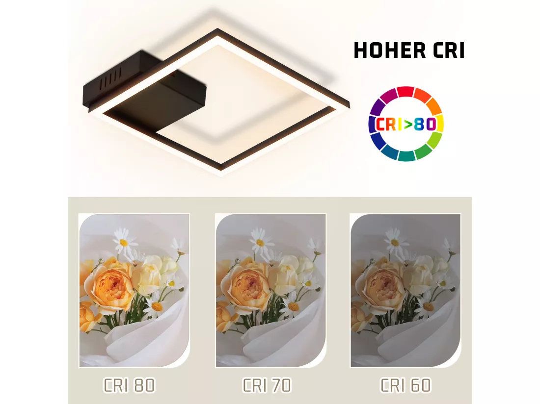 NETTLIFE Plafonnier LED plafonnier cuisine blanc chaud noir design moderne 3000K 12W