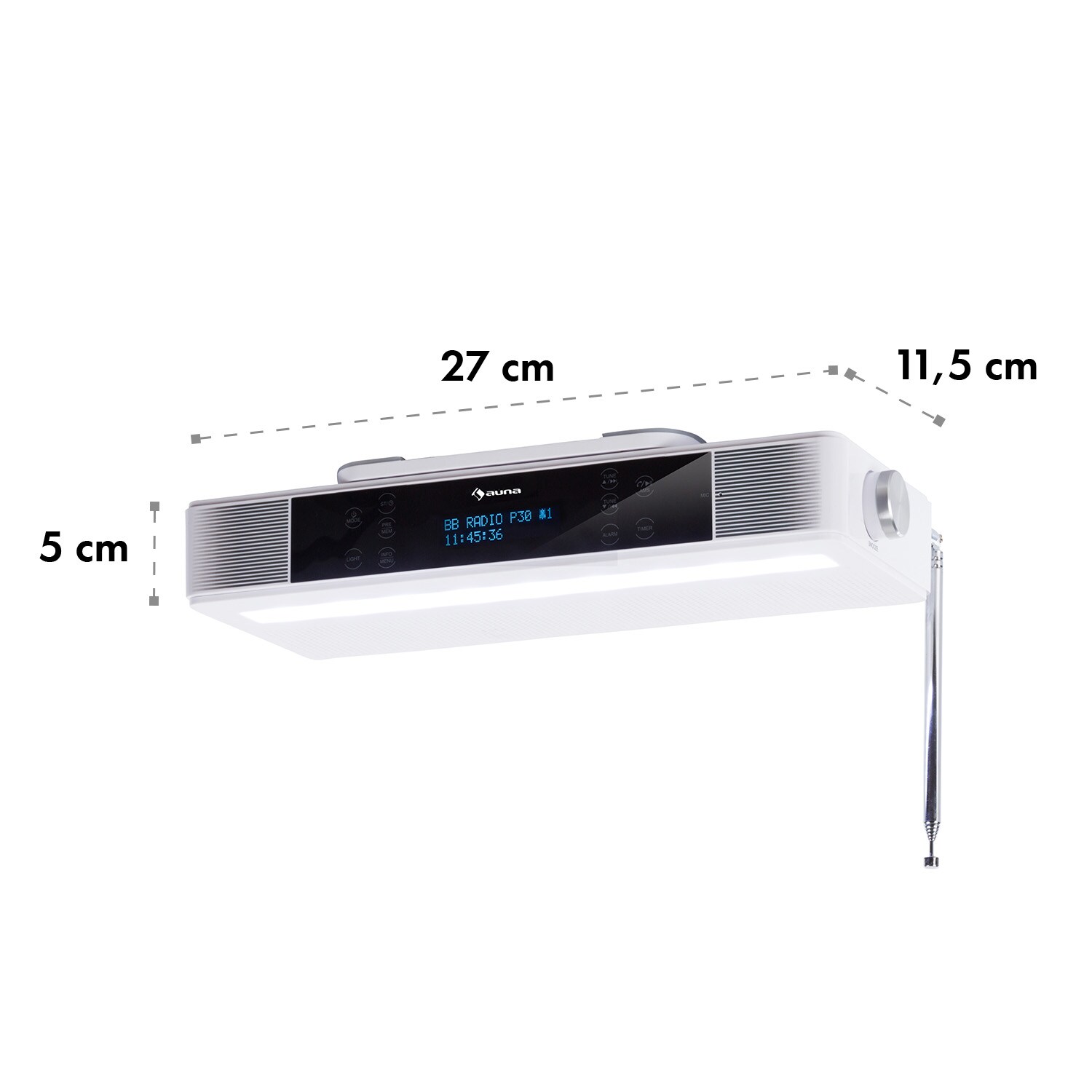 KR-140 Bluetooth Küchenradio DAB+/UKW Freisprechfunktion LED-Licht Weiß