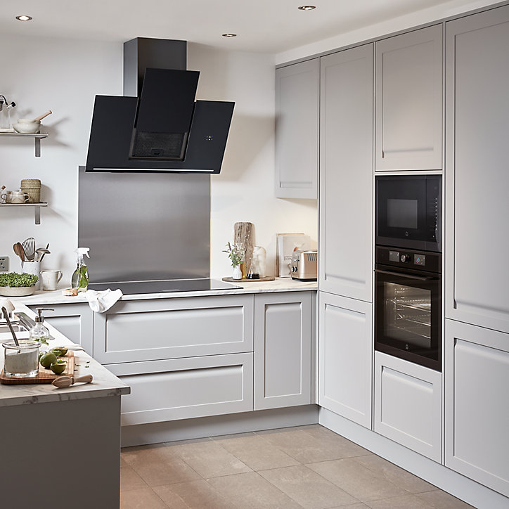 Façade de cuisine 1 tiroir et 2 casseroliers Garcinia gris ciment mat l. 50 cm x H. 72 cm GoodHome