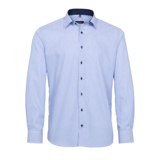 Eterna Stribet Modern Fit Skjorte, Blå, 46