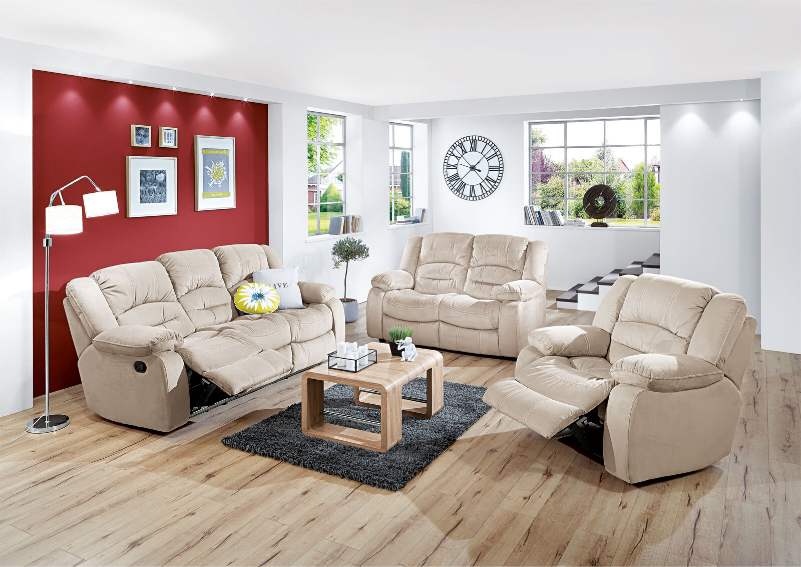 2-Sitzer LS Mikrofaser Cappuccino ca. 157 x 102 x 102 cm