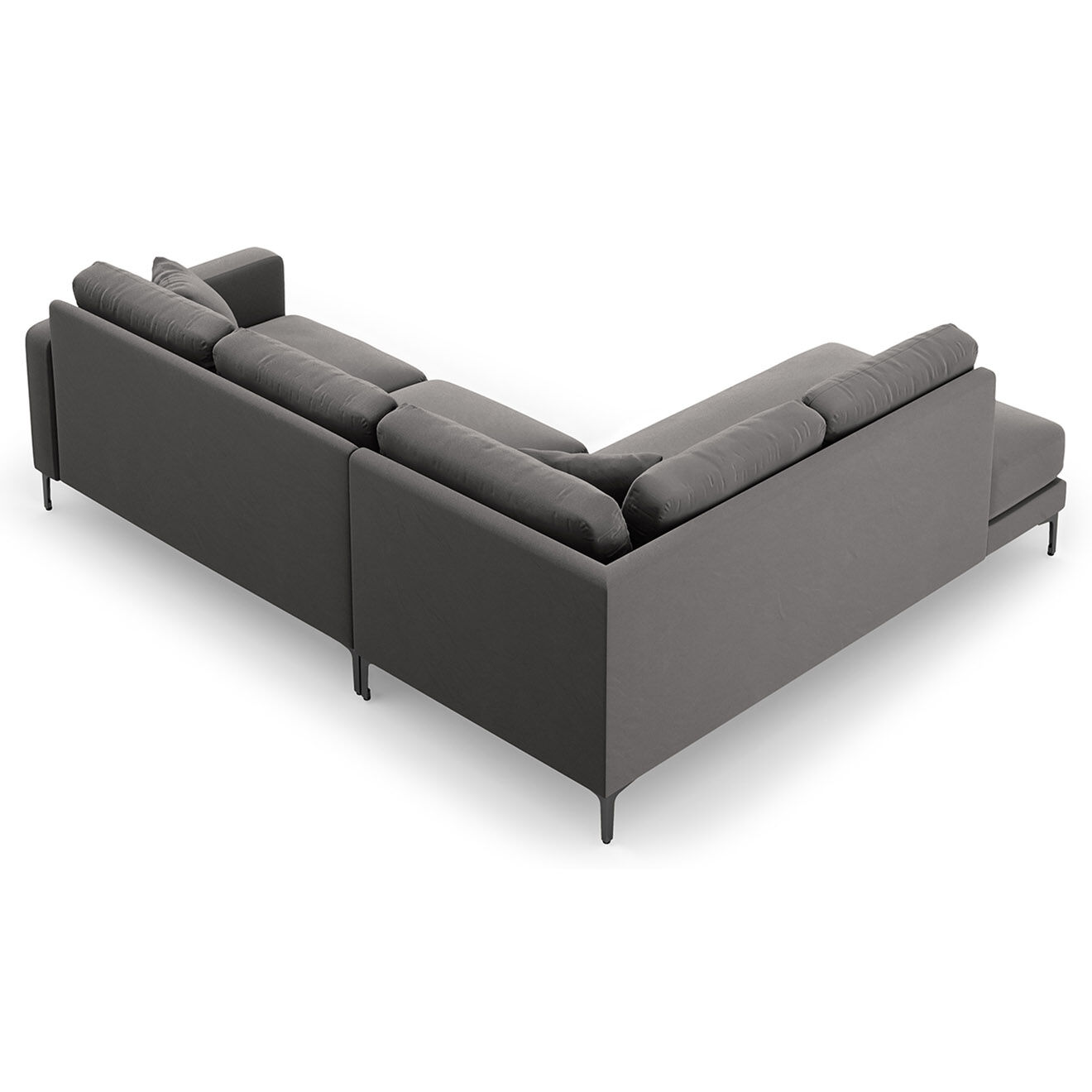 Mazzini Sofas Canapé d'angle Gauche Velours Venus 5 Places gris - 254x185x90 cm