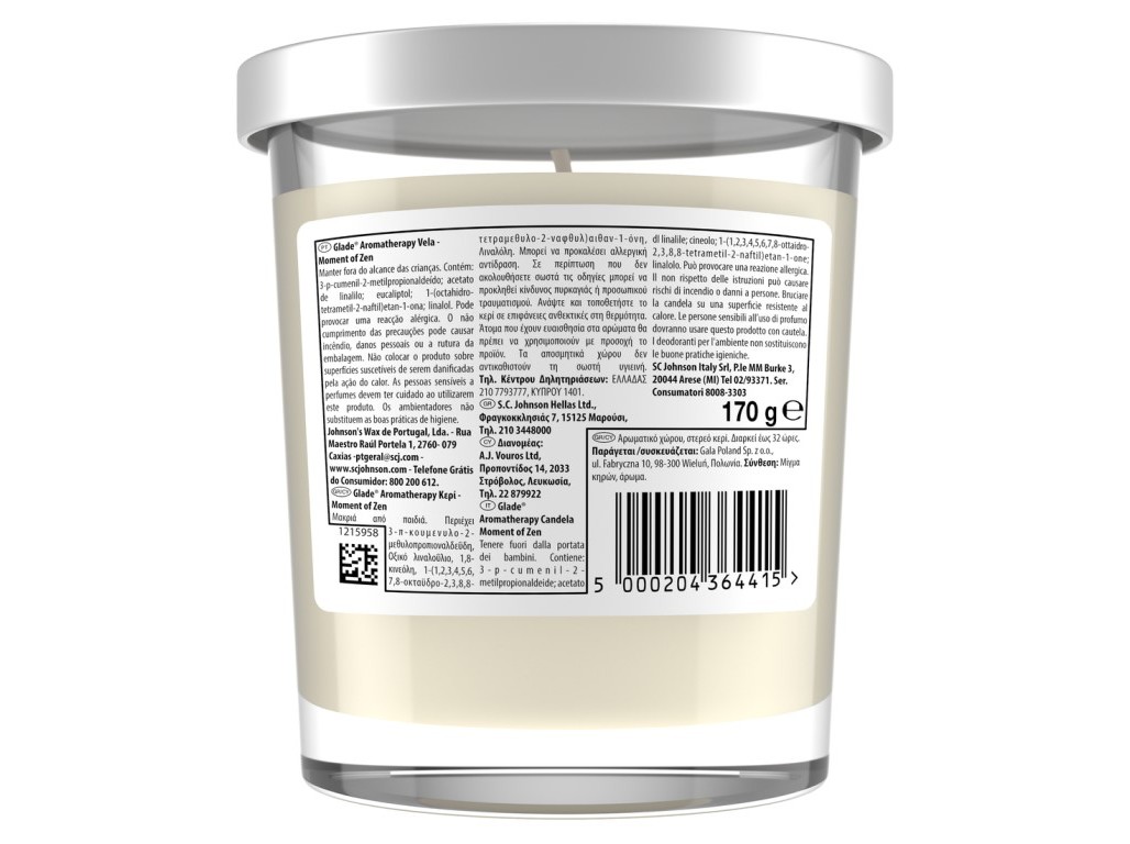VELA GLADE AROMATHERAPY ZEN LAVANDA 170G