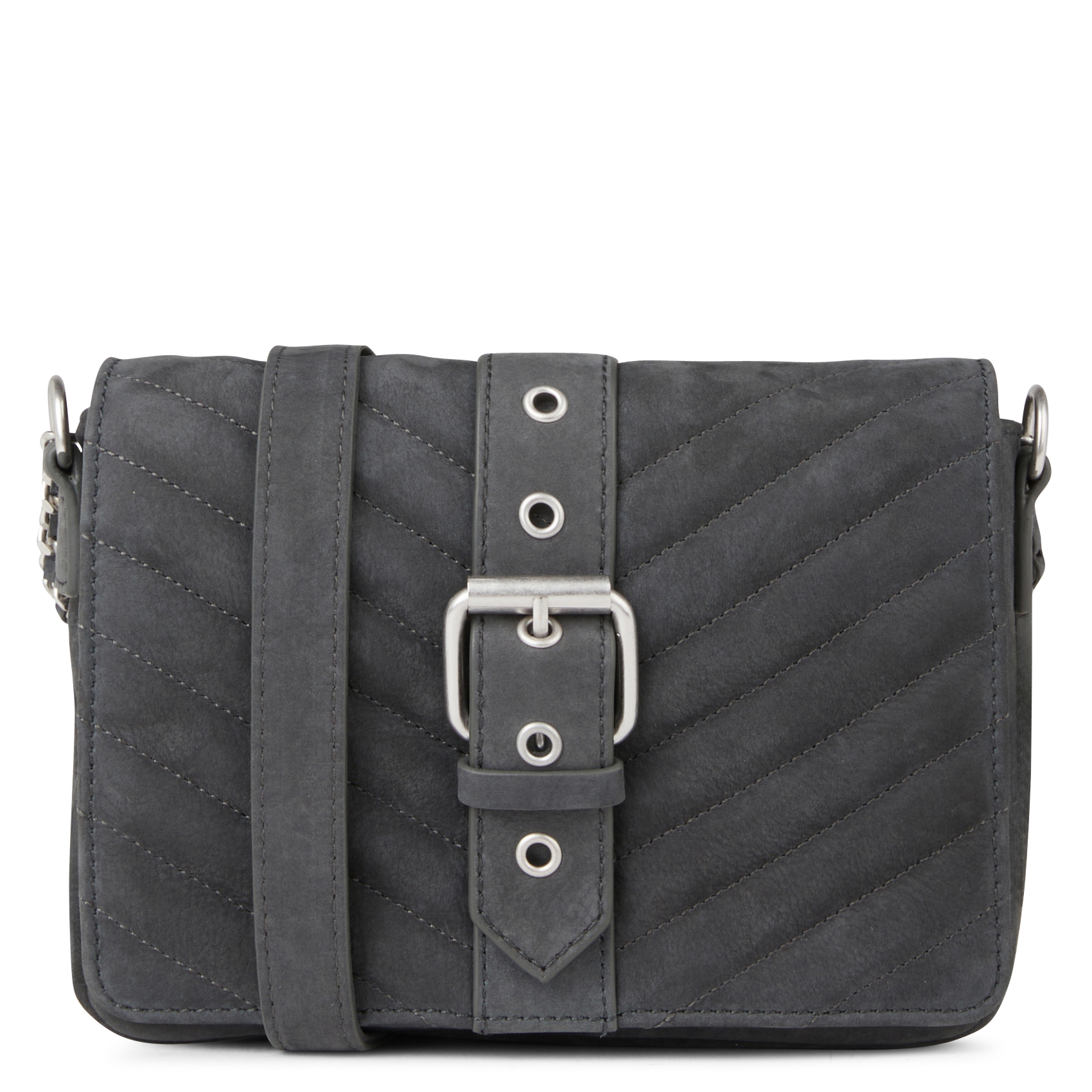 1440 - Sac bandoulière en cuir matelassé | Gris