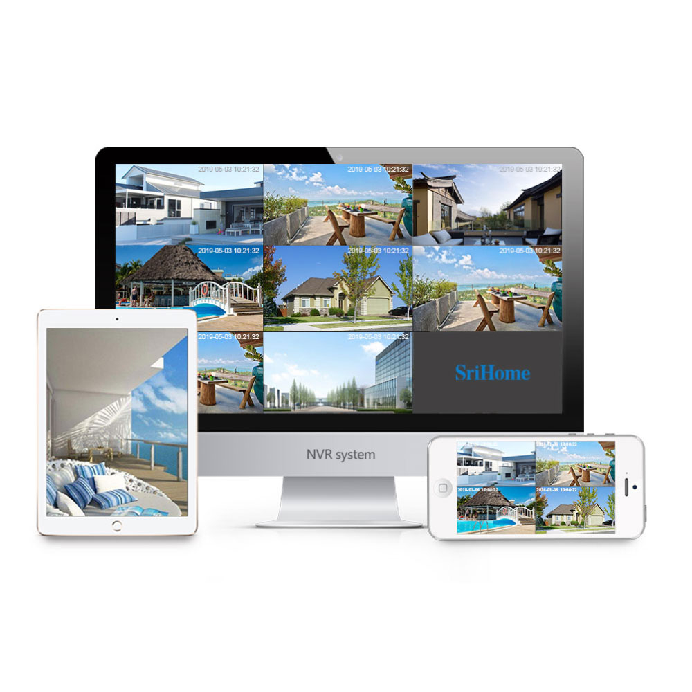 (2MP) 4x WiFi Internet IP NVR Überwachungskamera HD 1080p IR LED's Nachtsicht & Bewegungserkennung / AP / Audio / IP66 (iOS/Android)