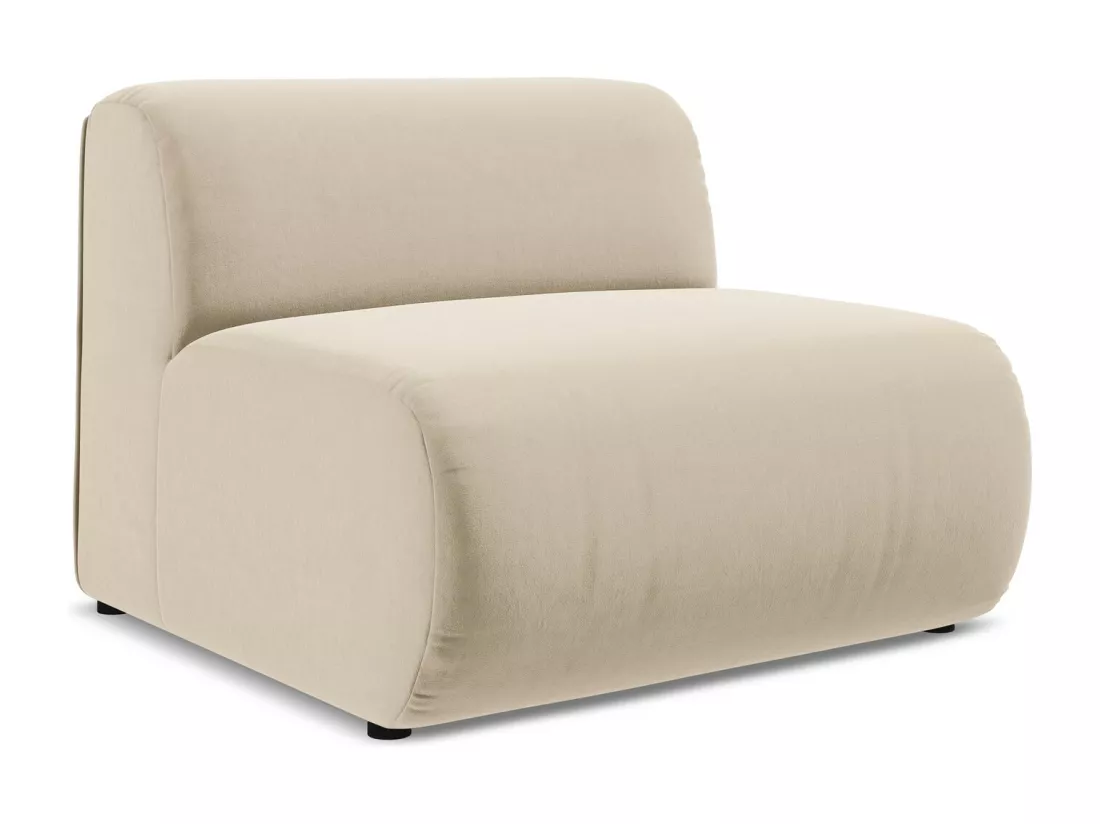 Fauteuil pour canapé modulable en velours - beige clair - EKAHI