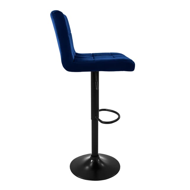 Barstol 2 stk. blå fløjlsbeklædt, 63-83cm ML-Design