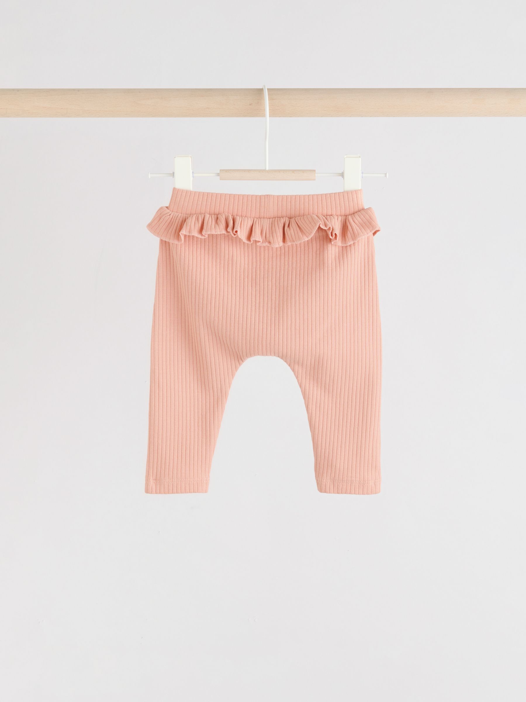 Saliegroen/koraal/fijne print - Verpakking van 4 babyleggings (0 mnd -2 jr)